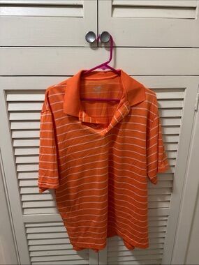Champion Orange Waffle-Knit Polo with Contrast Logo